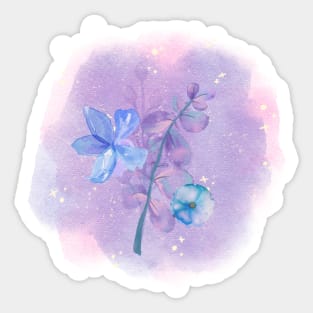 Purple Floral Watercolor Sticker